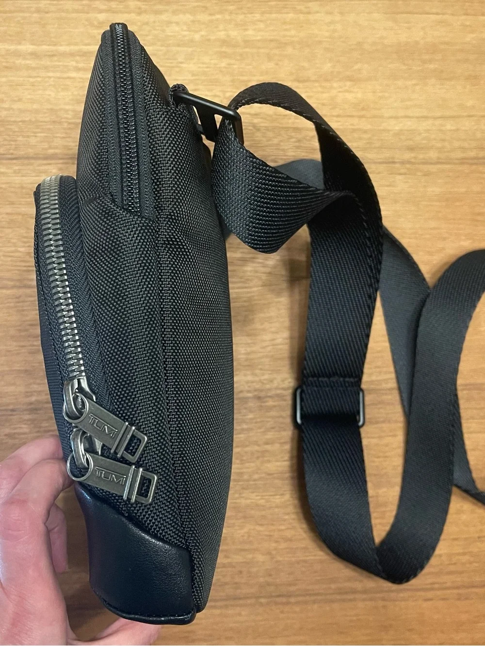 Tumi Men’s Crossbody Black Nylon & Leather Bag
